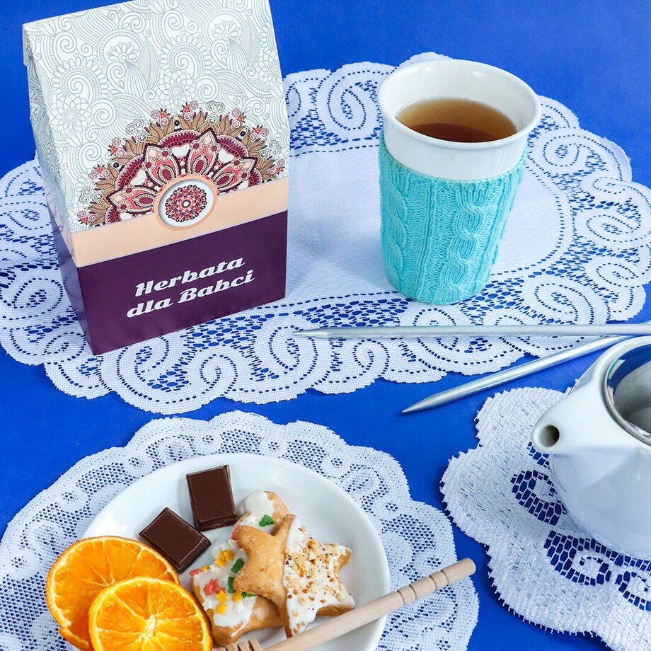 ZESTAW PREZENTOWY 10 HERBAT NA DZIEŃ BABCI PREZENT UPOMINEK DLA BABCI