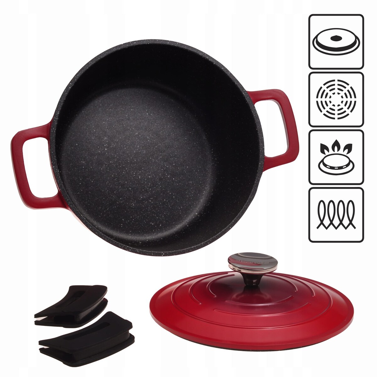 Garnek brytfanna kociołek z powłoką marmurową 6.5L KAMILLE
