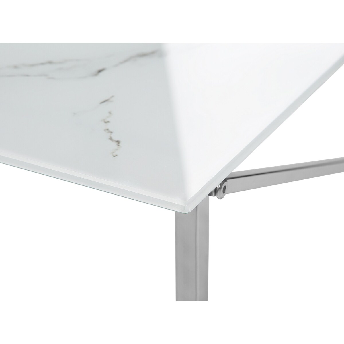 Stolik kawowy efekt marmuru biało-srebrny EMPORIA