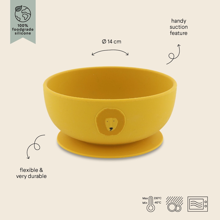 Silikonowa miseczka z przyssawką - Lew