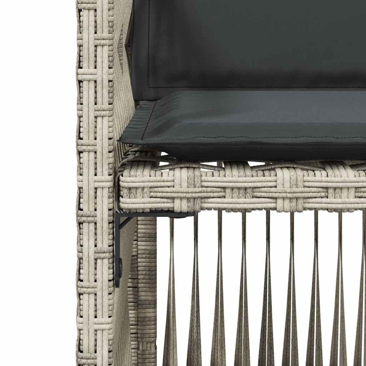 vidaXL Krzesła ogrodowe z poduszkami, 4 szt., jasnoszare, polirattan