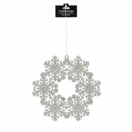 Zawieszka Na Choinkę Płatek Śniegu 12 Cm Ozdoba Świąteczna Wisząca Kolor Srebrny