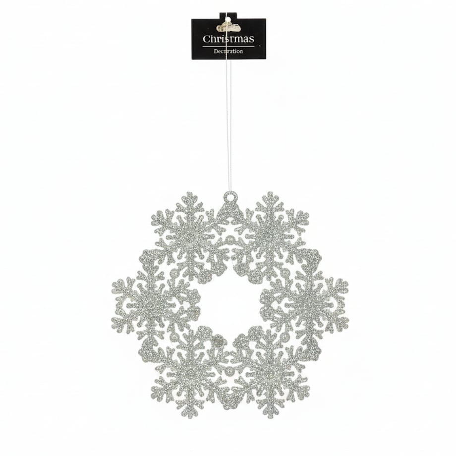 Zawieszka Na Choinkę Płatek Śniegu 12 Cm Ozdoba Świąteczna Wisząca Kolor Srebrny