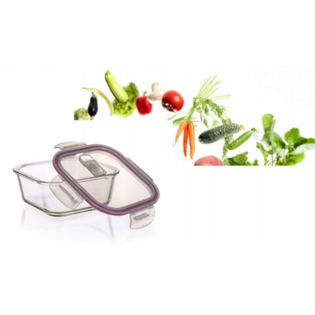 POJEMNIK HERMETYCZNY 300 ml klips szklany na jedzenie lunch sos przekąski