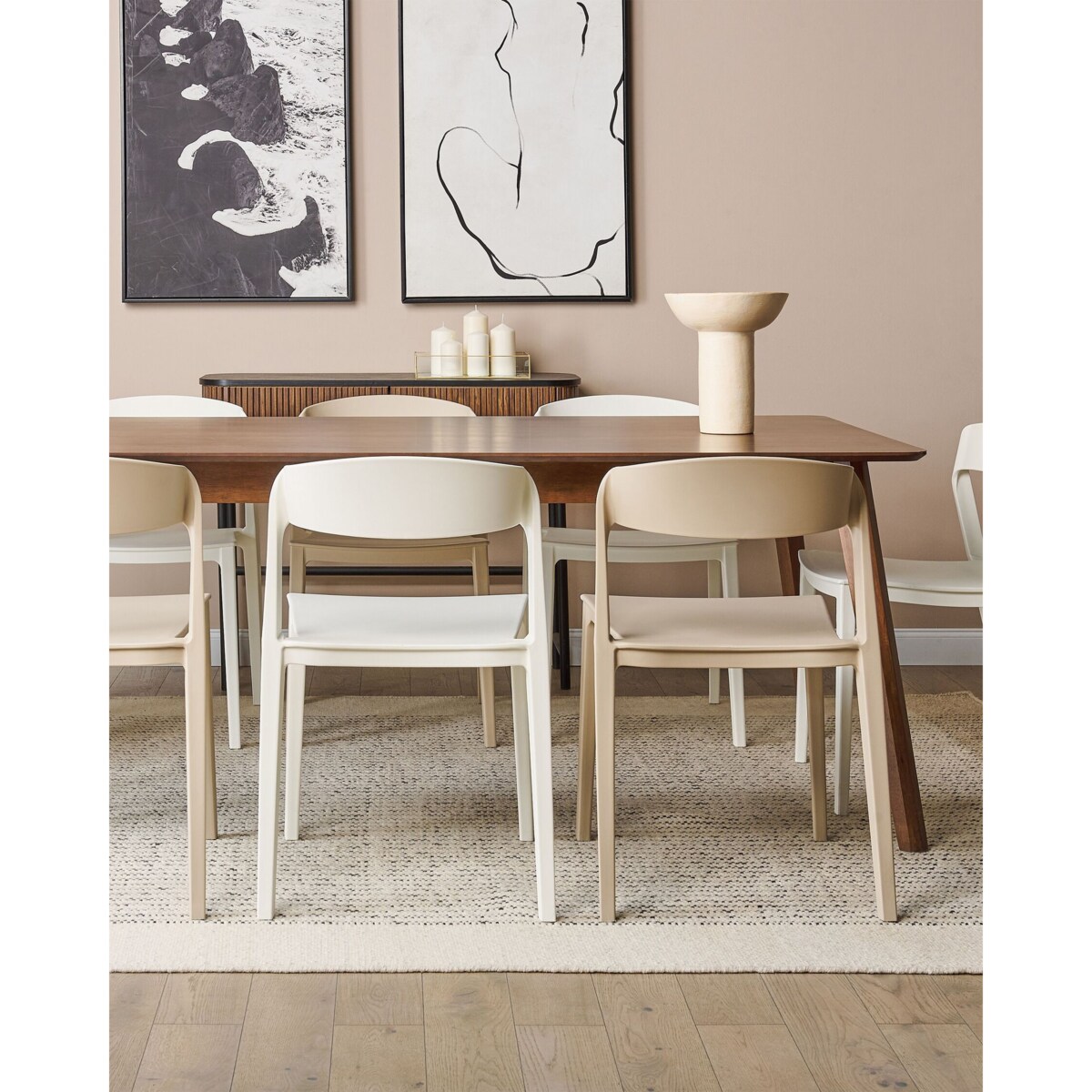 Zestaw 2 krzeseł do jadalni biały SOMERS