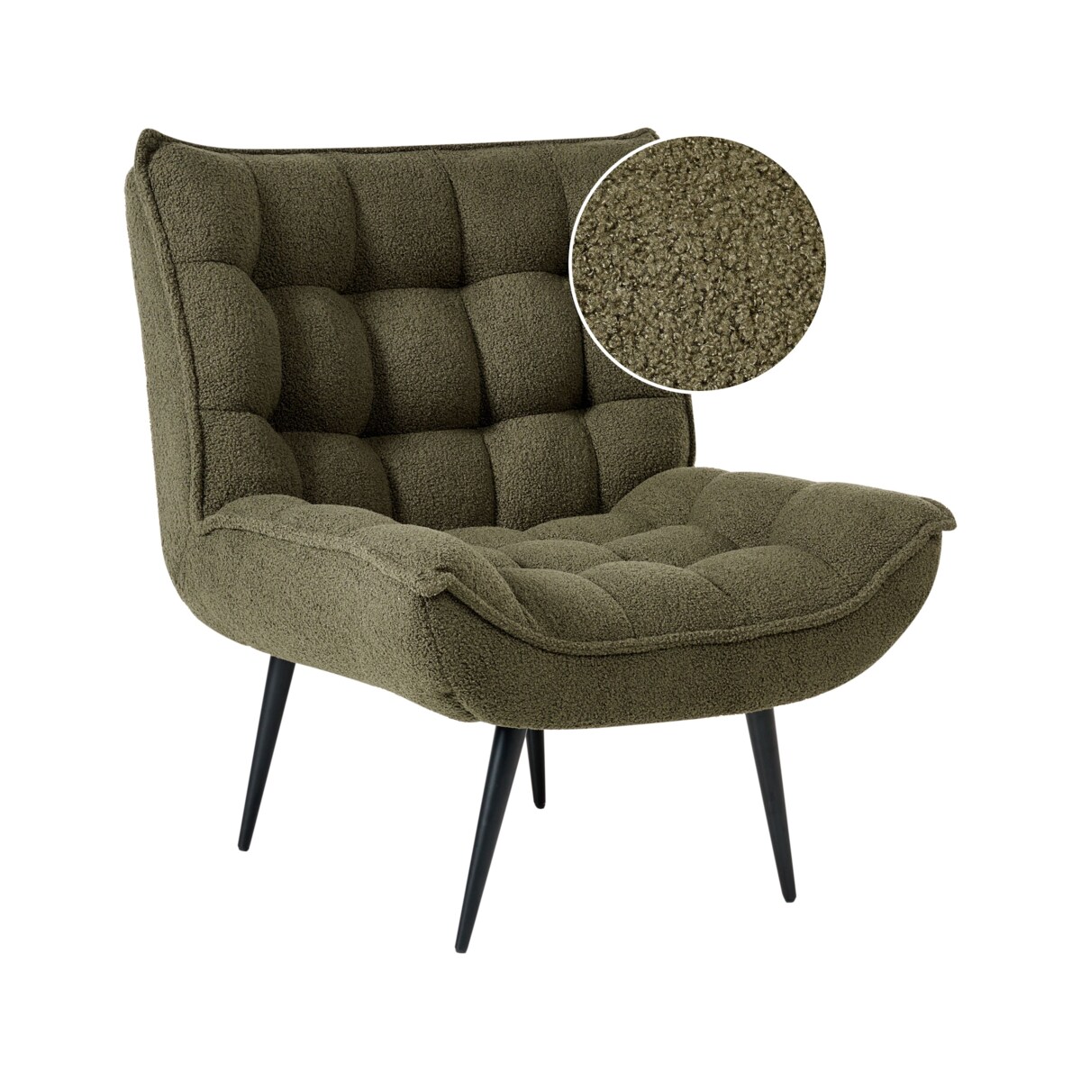 Fotel ALVESTA Boucle Ciemnozielony