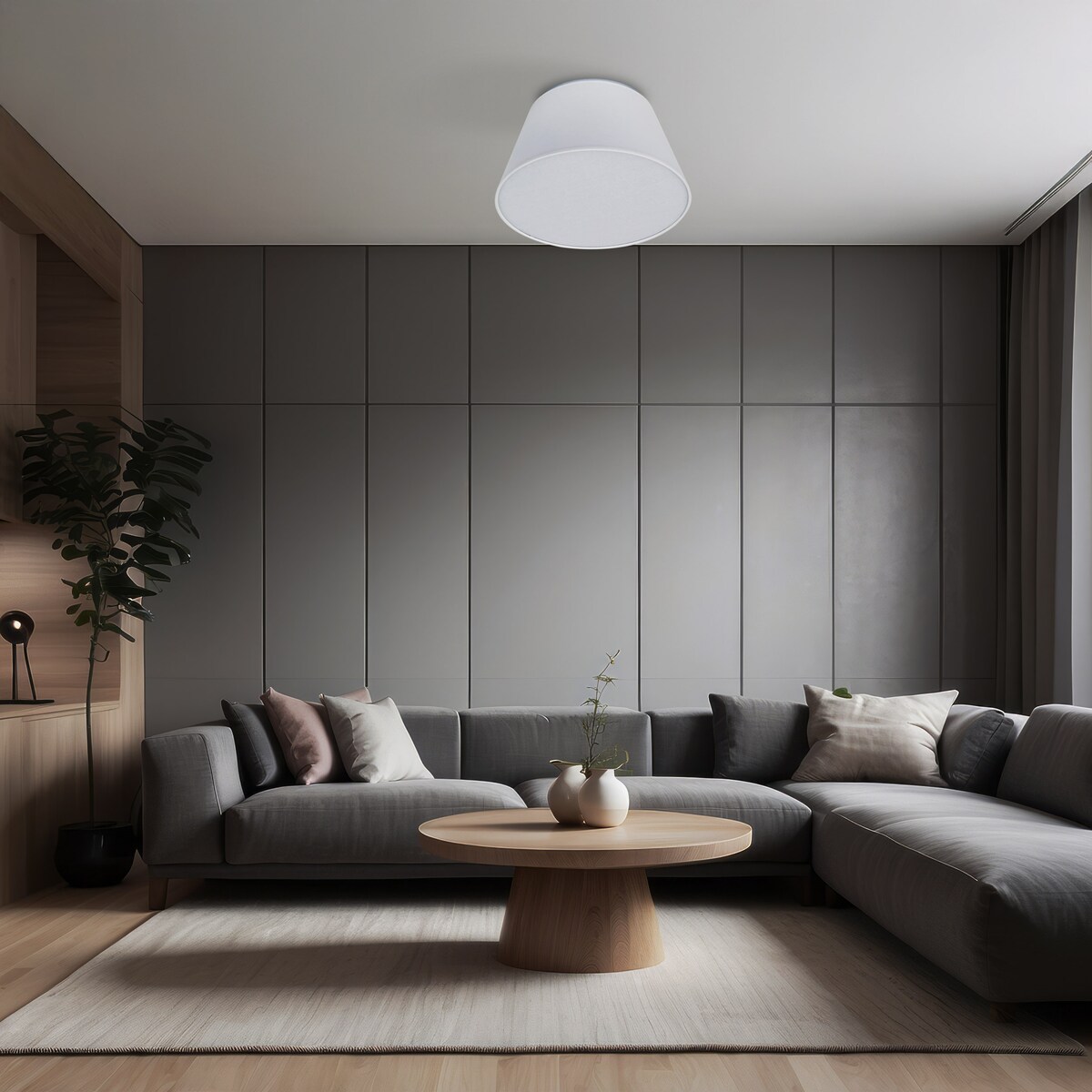 Lampa sufitowa TK Lighting FORMO WHITE 380 biała 38 cm 2xE27 minimalistyczna do salonu sypialni i jadalni
