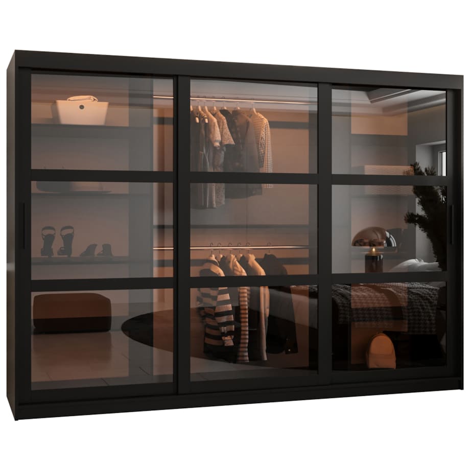 Szafa przesuwna Garderoba DOME 250 czarny