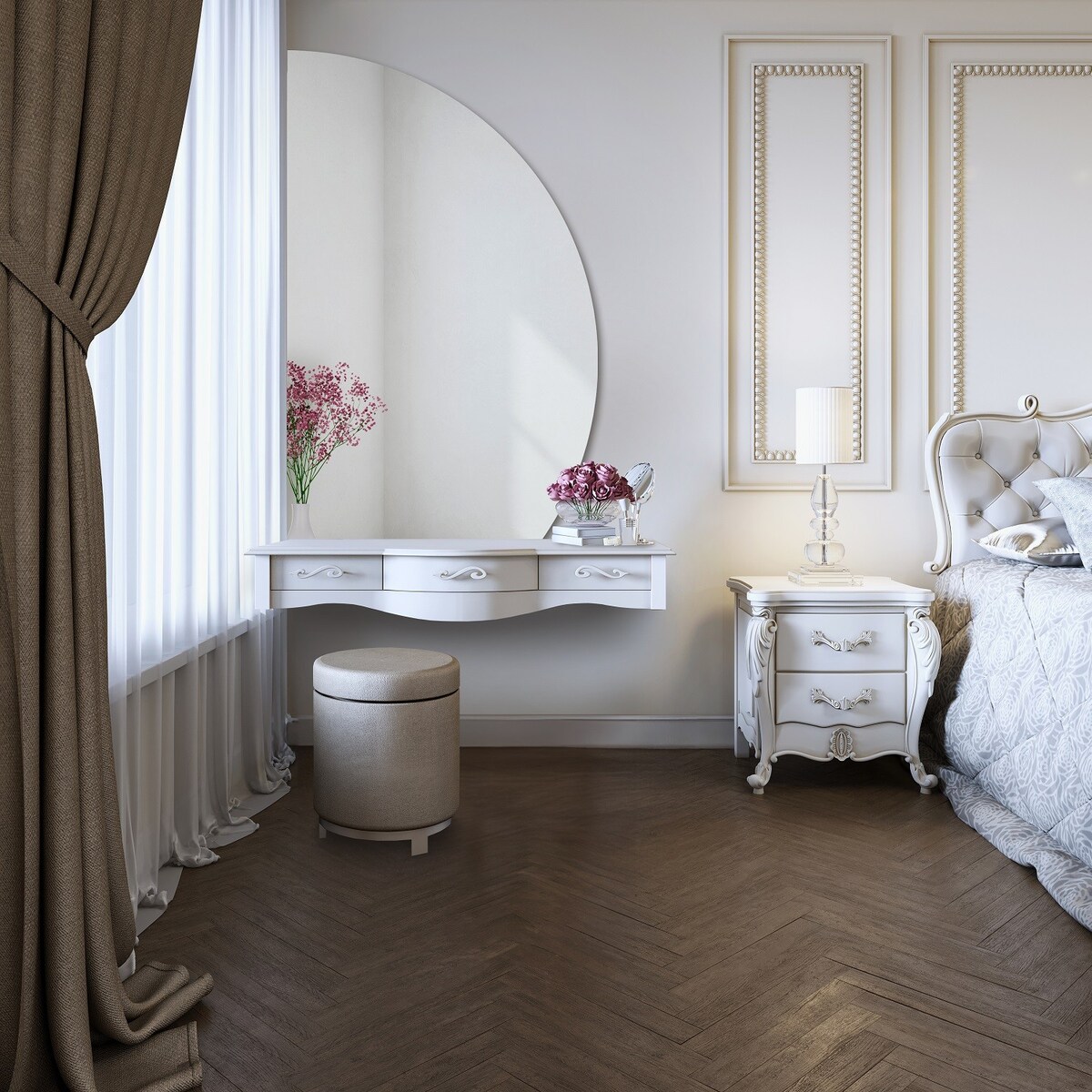 Lustro łazienkowe półokrągłe ze ściętym dołem - HELENA