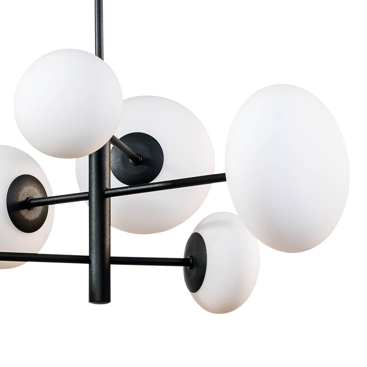 Wisząca lampa szklana Omi 1196 Zumaline molekułowa biała czarna