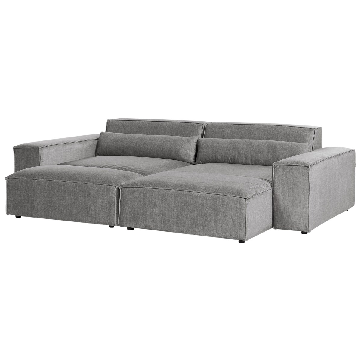 Narożnik modułowy 2-osobowy lewostronny z otomaną szary HELLNAR