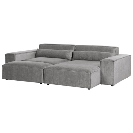 Narożnik modułowy 2-osobowy lewostronny z otomaną szary HELLNAR