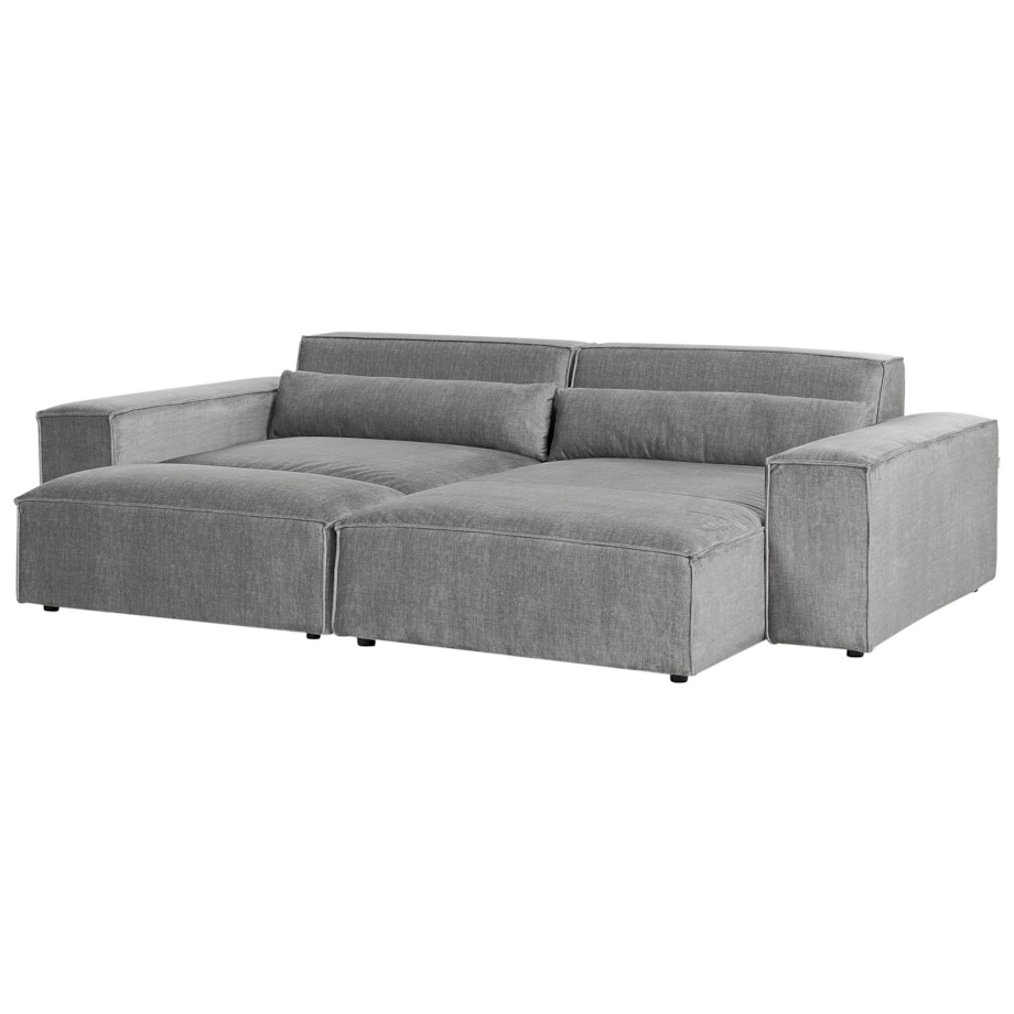 Narożnik modułowy 2-osobowy lewostronny z otomaną szary HELLNAR