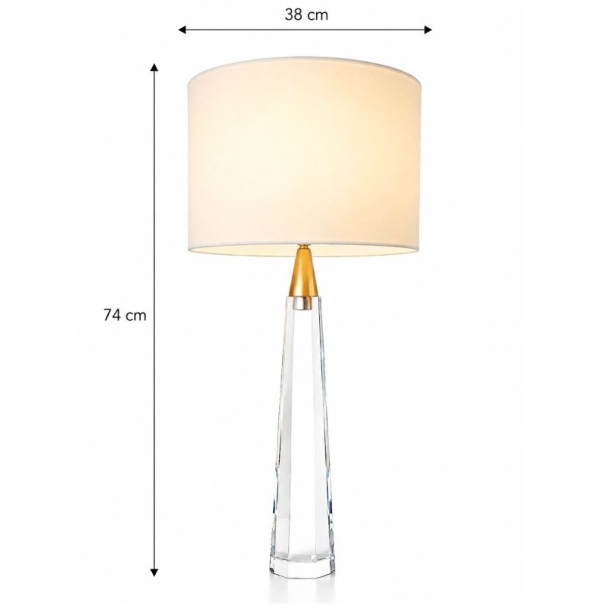 Lampa stołowa kryształowa minimalistyczna na konsolę i do salonu – ROMA