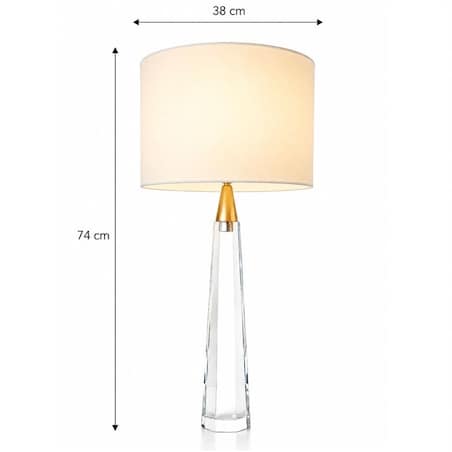 Lampa stołowa kryształowa minimalistyczna na konsolę i do salonu – ROMA