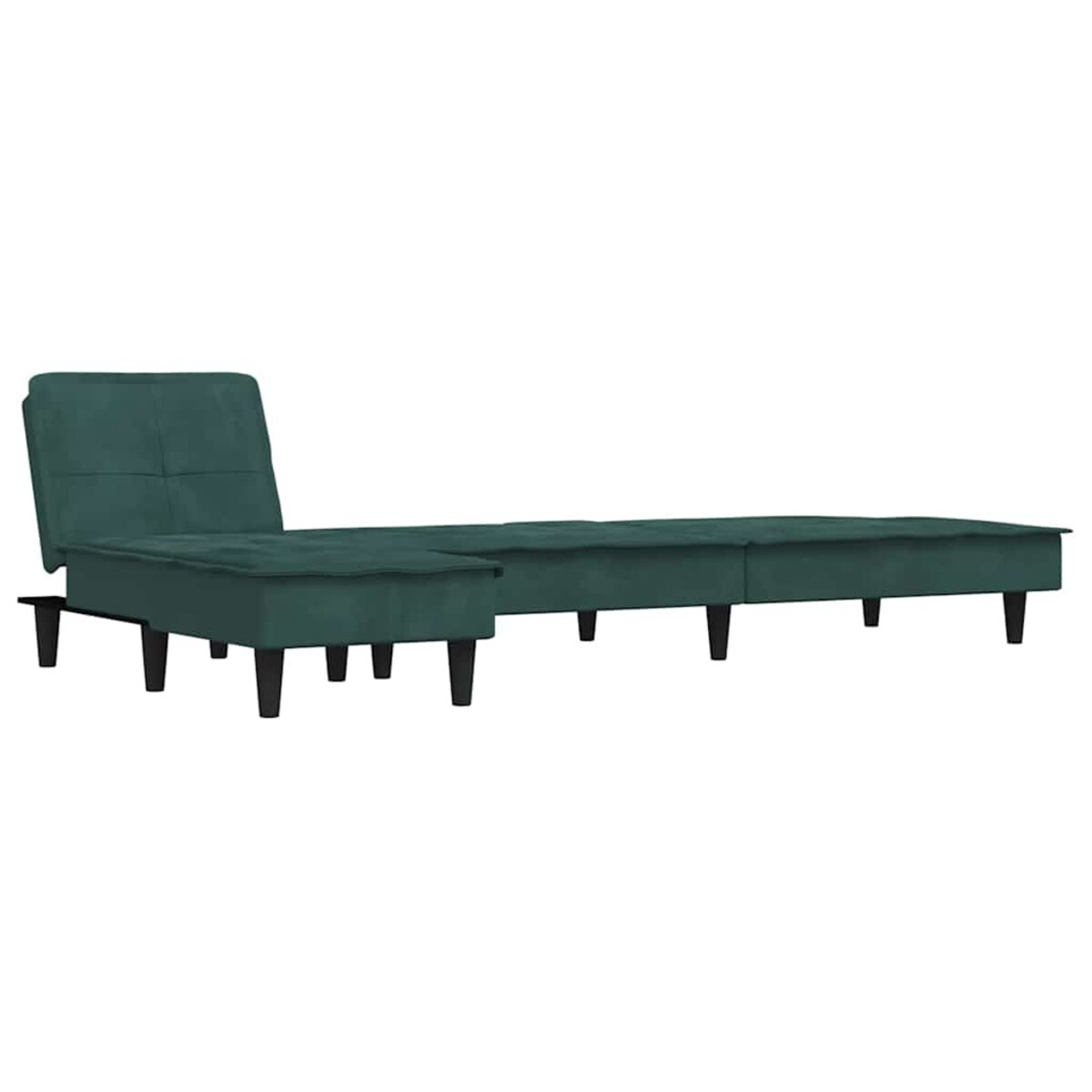 vidaXL Sofa rozkładana L, ciemnozielona, 255x140x70 cm, aksamit