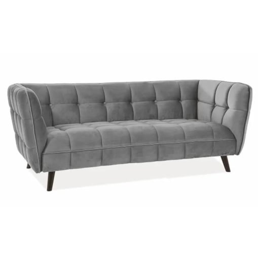 Sofa CASTELLO VELVET 3 szara