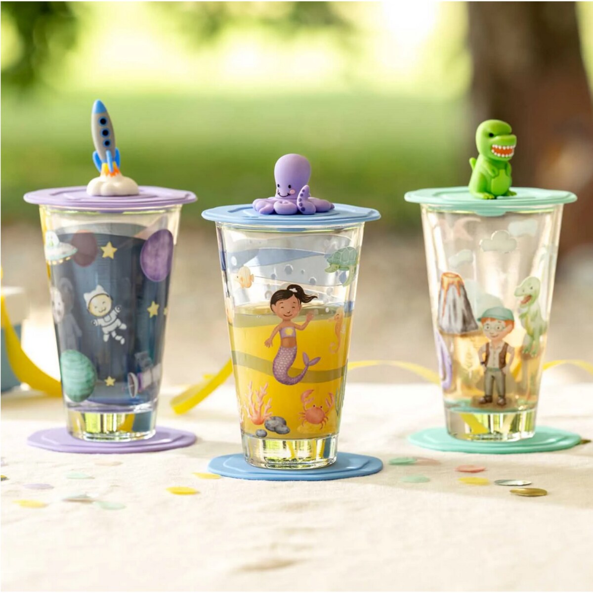 Szklanka z pokrywą i spodkiem 300ml kosmos BAMBINI AVVENTURA - Leonardo