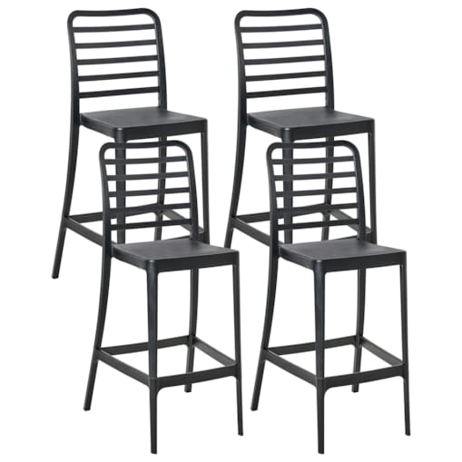 Zestaw 4 krzeseł barowych SECEDA Materiał syntetyczny Czarny