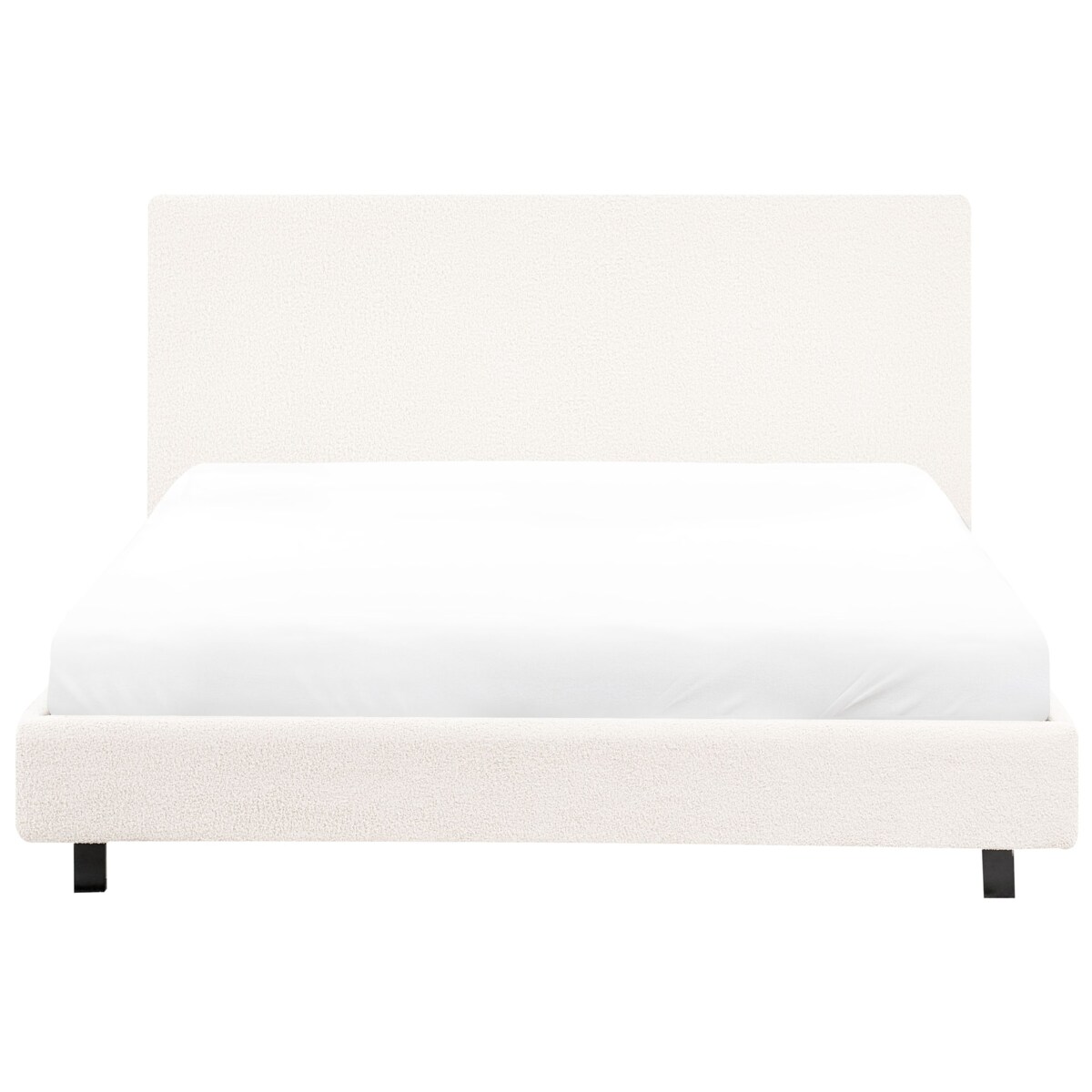 Łóżko Boucle ALBI 140 x 200 cm Złamana biel