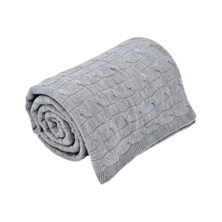 Koc dzianinowy kaszmir 150x200 cm – VERONA POPIEL