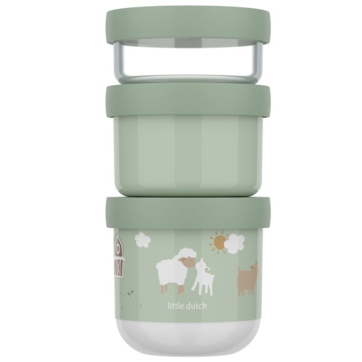Pojemnik na przekąski piętrowalny Mio 3-częściowy Little Farm 108034065399