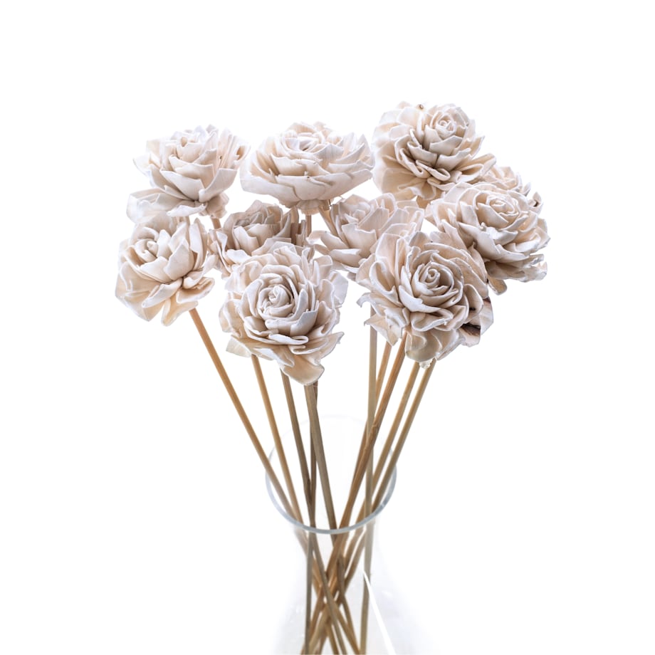 Kwiat shola - dalia kremowa 6 cm na łodydze