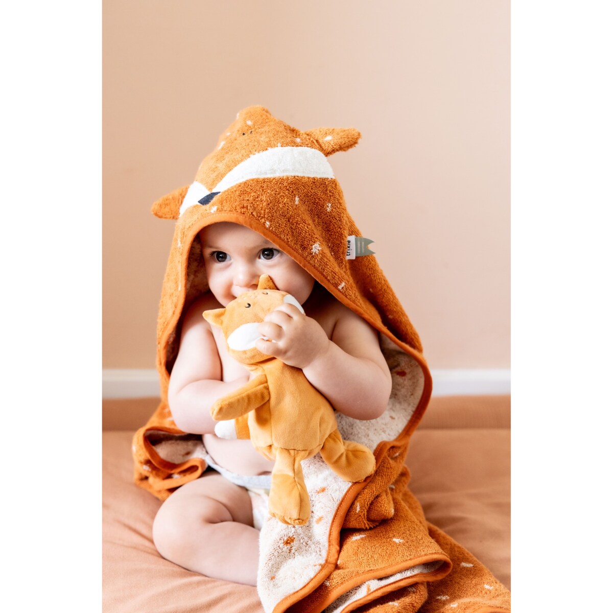 Ręcznik Kąpielowy z Kapturem 75 x 75 cm - Lis Trixie Baby