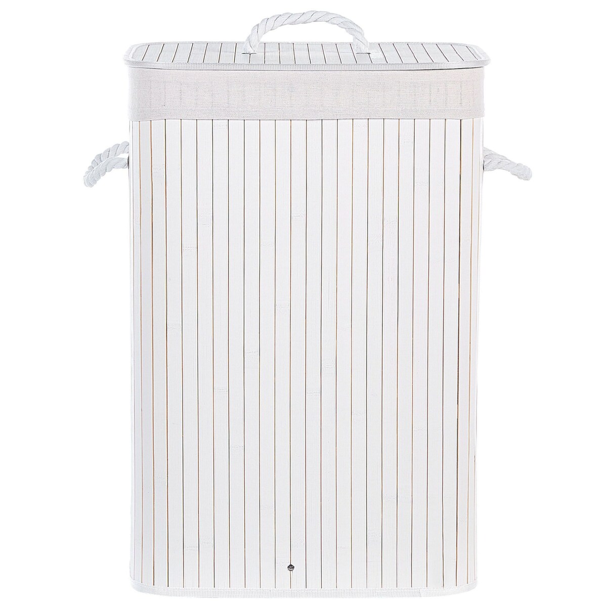 Kosz bambusowy z pokrywą biały KOMARI