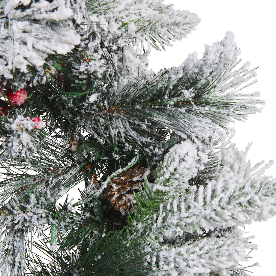 Ośnieżony wieniec świąteczny LED WHITEHORN Biały 55 cm