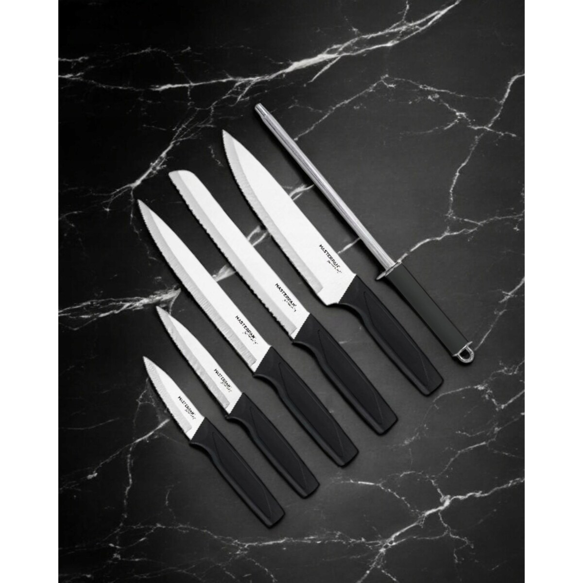 Zestaw Komplet Noży Kuchennych W Drewnianym Bloku 6 El Ostrzałka