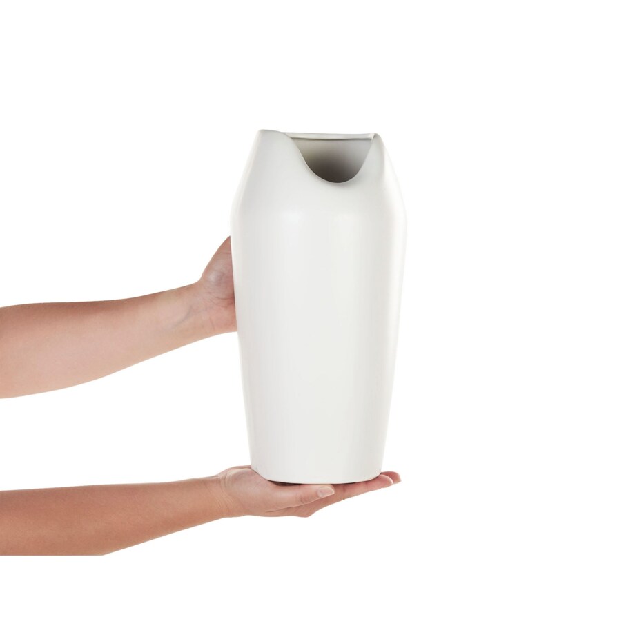 Wazon dekoracyjny kamionkowy 33 cm biały APAMEA