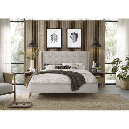 Łóżko tapicerowane ESTELLA 160x200 beżowe