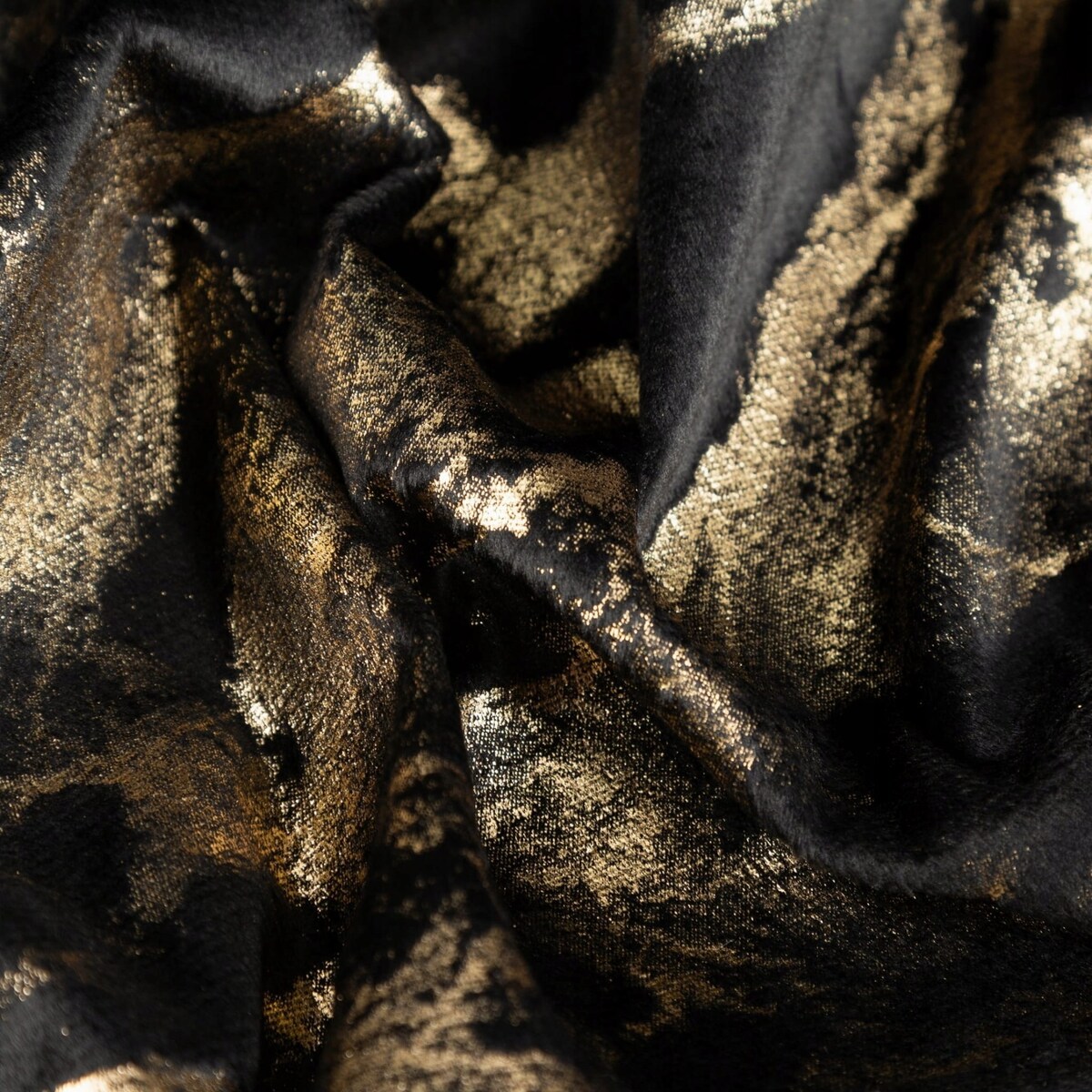 Zasłona Welwetowa 140x250 DORIS czarny+złoty Eurofirany Z Nadrukiem Gotowa