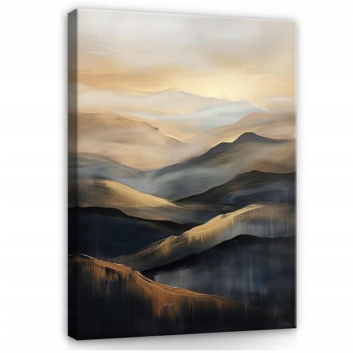 OBRAZ ABSTRAKCJA ZŁOTY CZARNY NA PŁÓTNIE ŚCIANĘ DO SYPIALNI SALONU 60x40