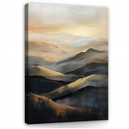 OBRAZ ABSTRAKCJA ZŁOTY CZARNY NA PŁÓTNIE ŚCIANĘ DO SYPIALNI SALONU 60x40