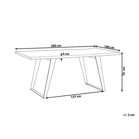 Stół do jadalni akacjowy 200 x 100 cm jasne drewno z czarnym JAIPUR