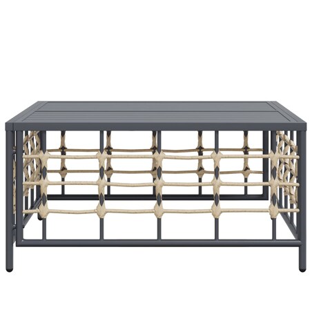 vidaXL Stolik ogrodowy, antracytowy, 70x70x34 cm, polirattan