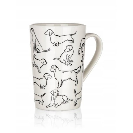 2x KUBEK WYSOKI piesek CERAMIKA 450 ml na herbatę kawę dekoracja prezent