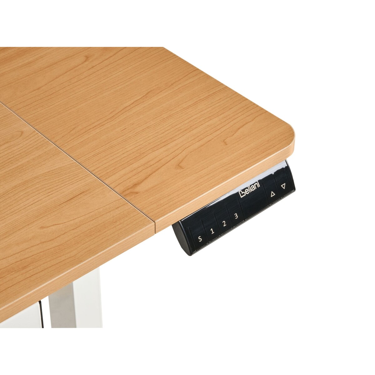 Biurko regulowane elektrycznie LUCAMA Jasny brąz/ biały 120 cm 60 cm Z portem USB