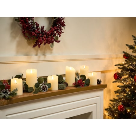 Zestaw 6 świec LED AMOREA 10/15 cm Złamana biel