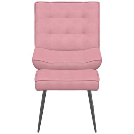 vidaXL Fotel z podnóżkiem, różowy, obity aksamitem