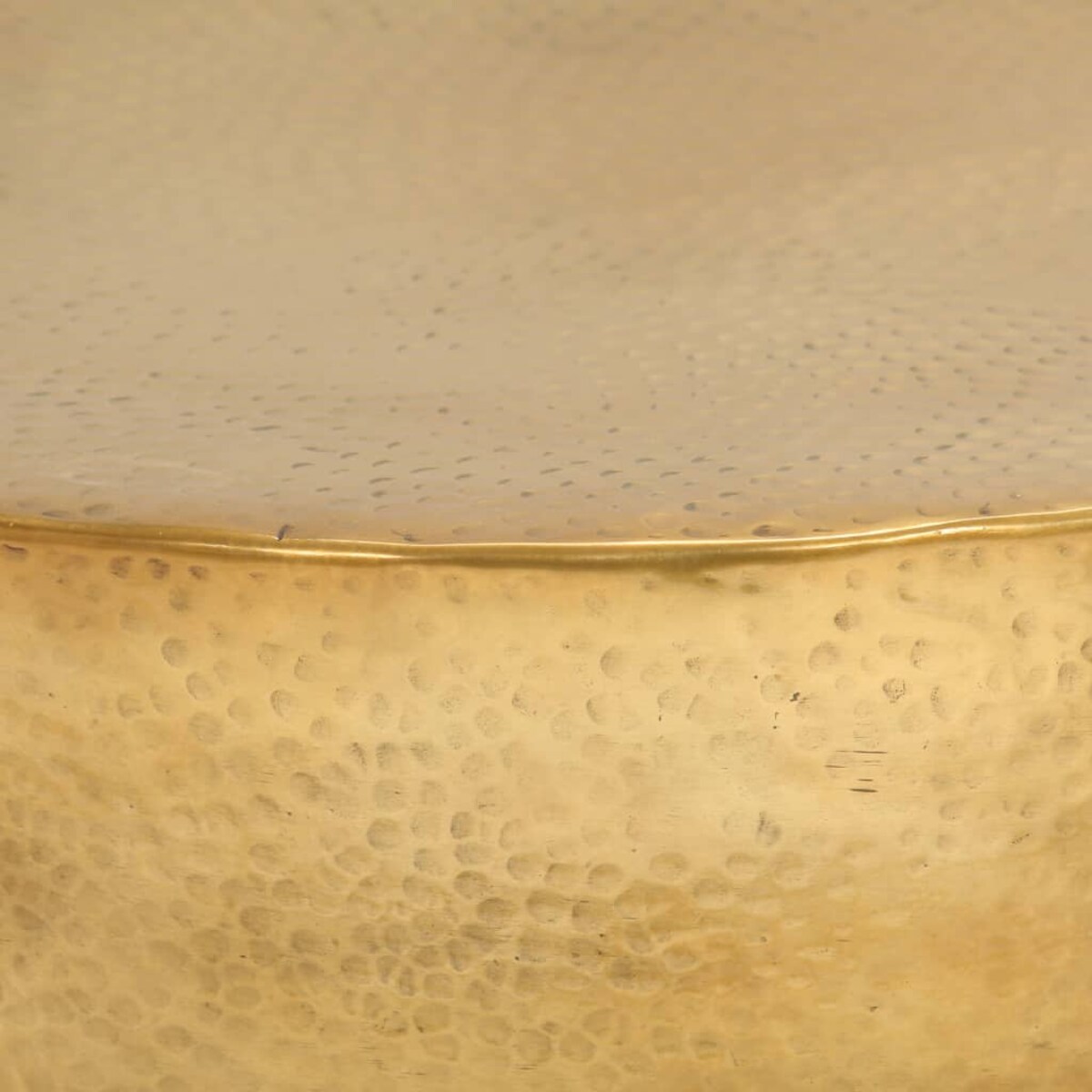 vidaXL Stolik kawowy z młotkowanego aluminium, 70x30 cm, mosiądz