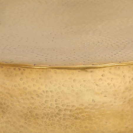 vidaXL Stolik kawowy z młotkowanego aluminium, 70x30 cm, mosiądz