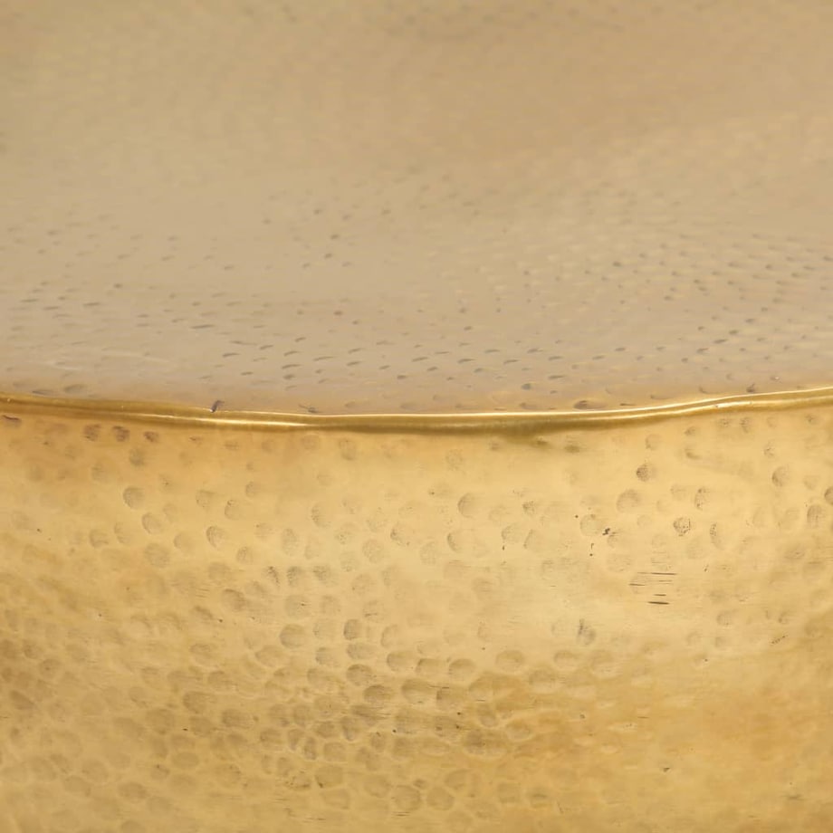 vidaXL Stolik kawowy z młotkowanego aluminium, 70x30 cm, mosiądz