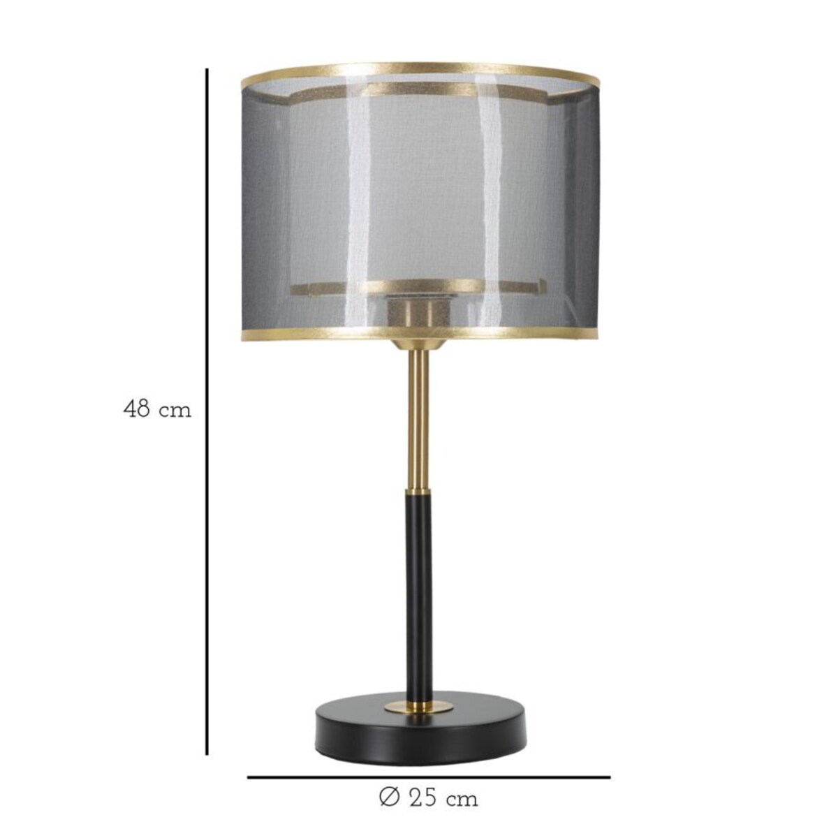 Metalowa lampka stołowa z podwójnym kloszem, Ø 25 cm