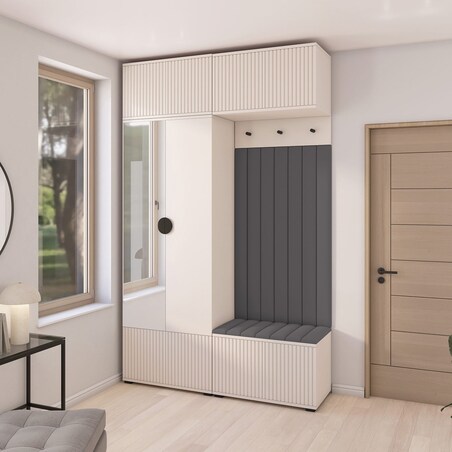 Garderoba frezowana z lustrem Ritmo wersja 2 Trinity 15 Cashmere