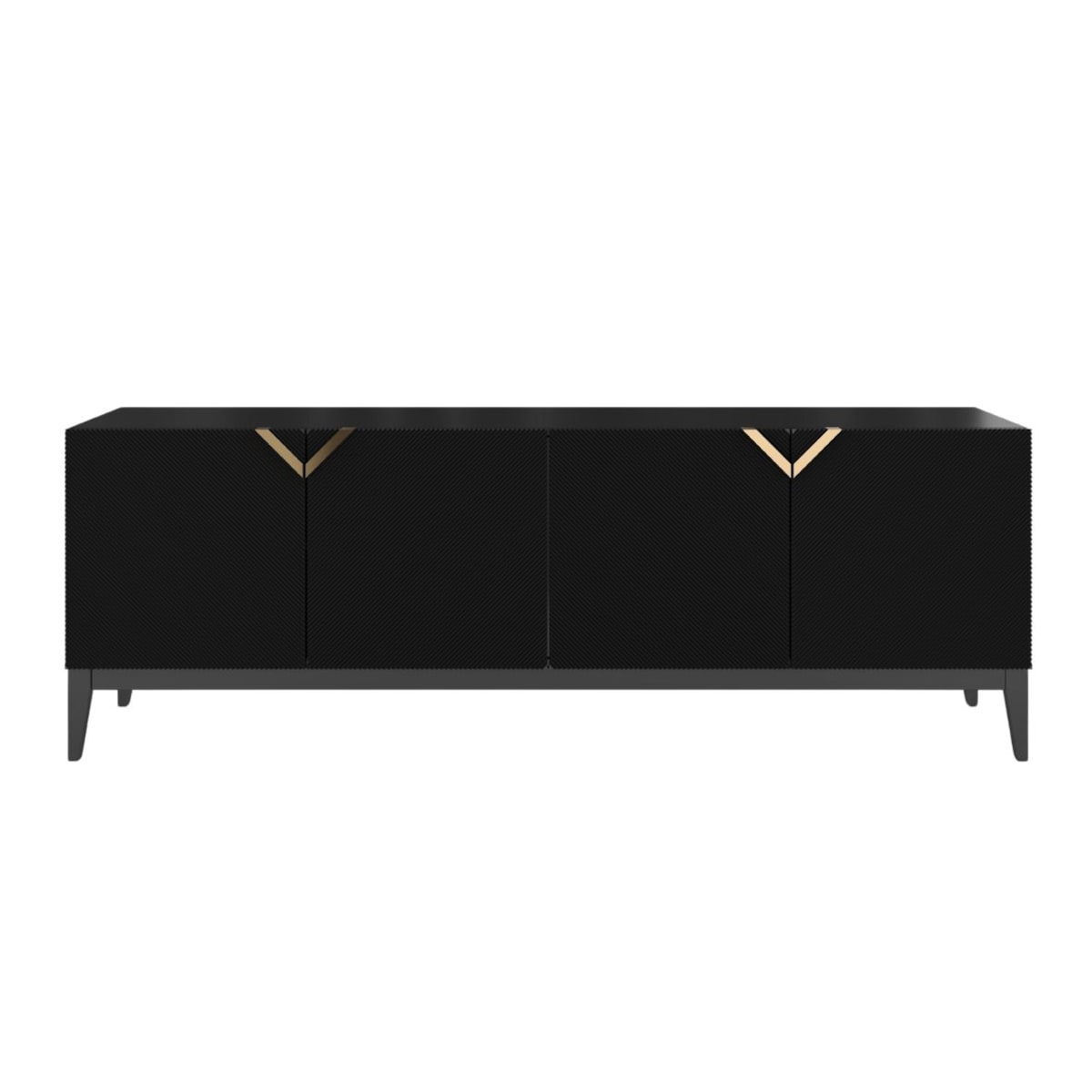 Drewniana komoda Visby DEMI LONG / kolor czarny