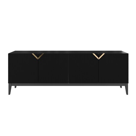 Drewniana komoda Visby DEMI LONG / kolor czarny