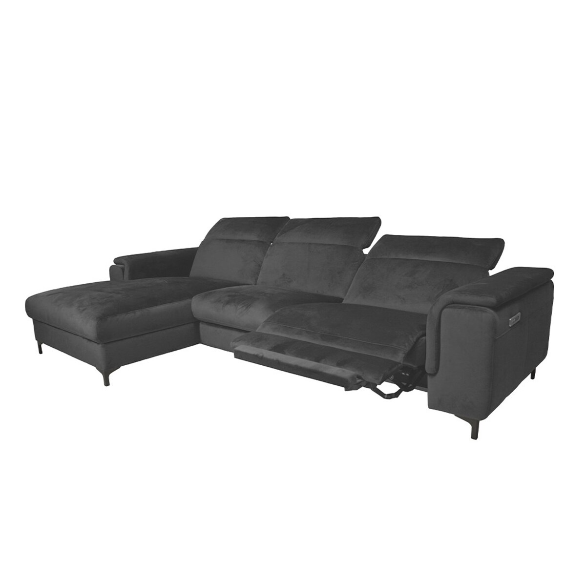 Sofa narożna Brito szara z funkcją relaksu